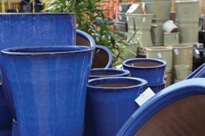 The Nursery Garden Centre Blue Pots Stacked